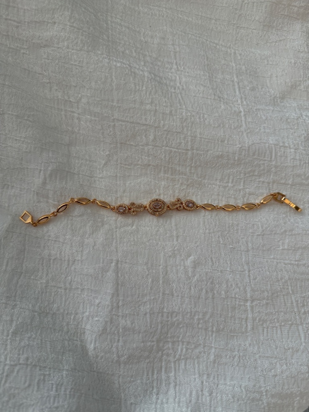 Gold-Tone Crystal Accent Women's Bracelet - Picture 2 of 6